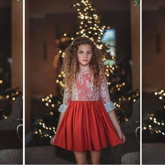 Girl August Girl’s Holiday Christmas Lace Dress size 3 - Picture 6 of 6